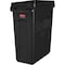 Rubbermaid Commercial 16 gal Rectangular Slim-Profile Plastic Can, Black, 11 in RCP1955959 - alternate 1